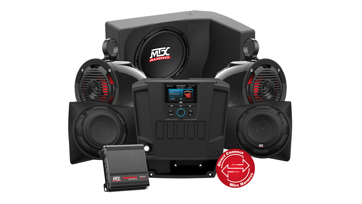 Polaris Ranger UTV audio system with speakers amplifiers and subwoofer