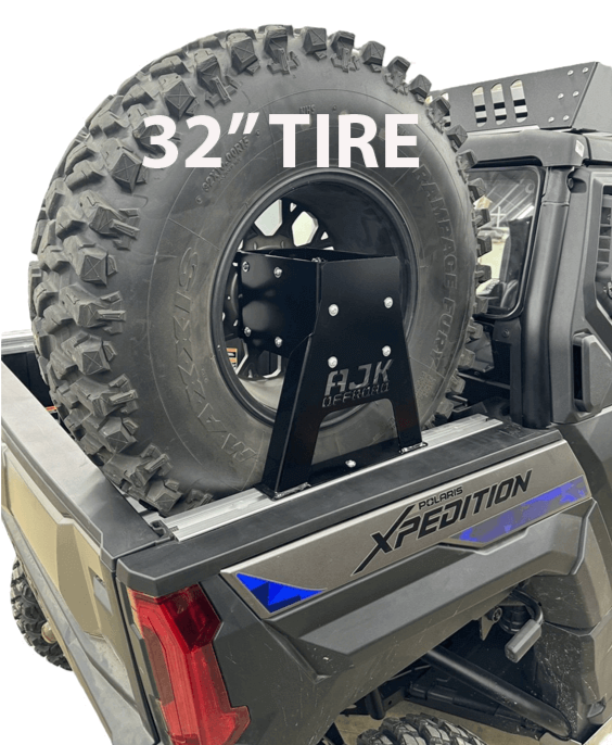 Polaris Xpedition spare tire carrier mounted at the rear