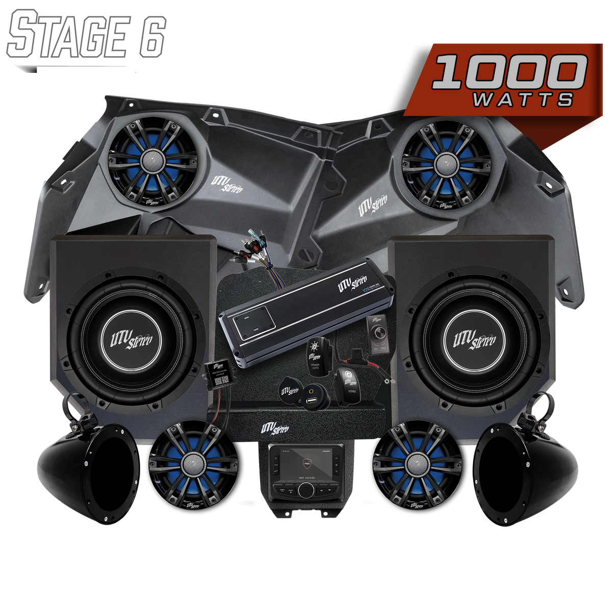 UTV Stereo Can-Am Maverick X3 Stage 6 stereo kit