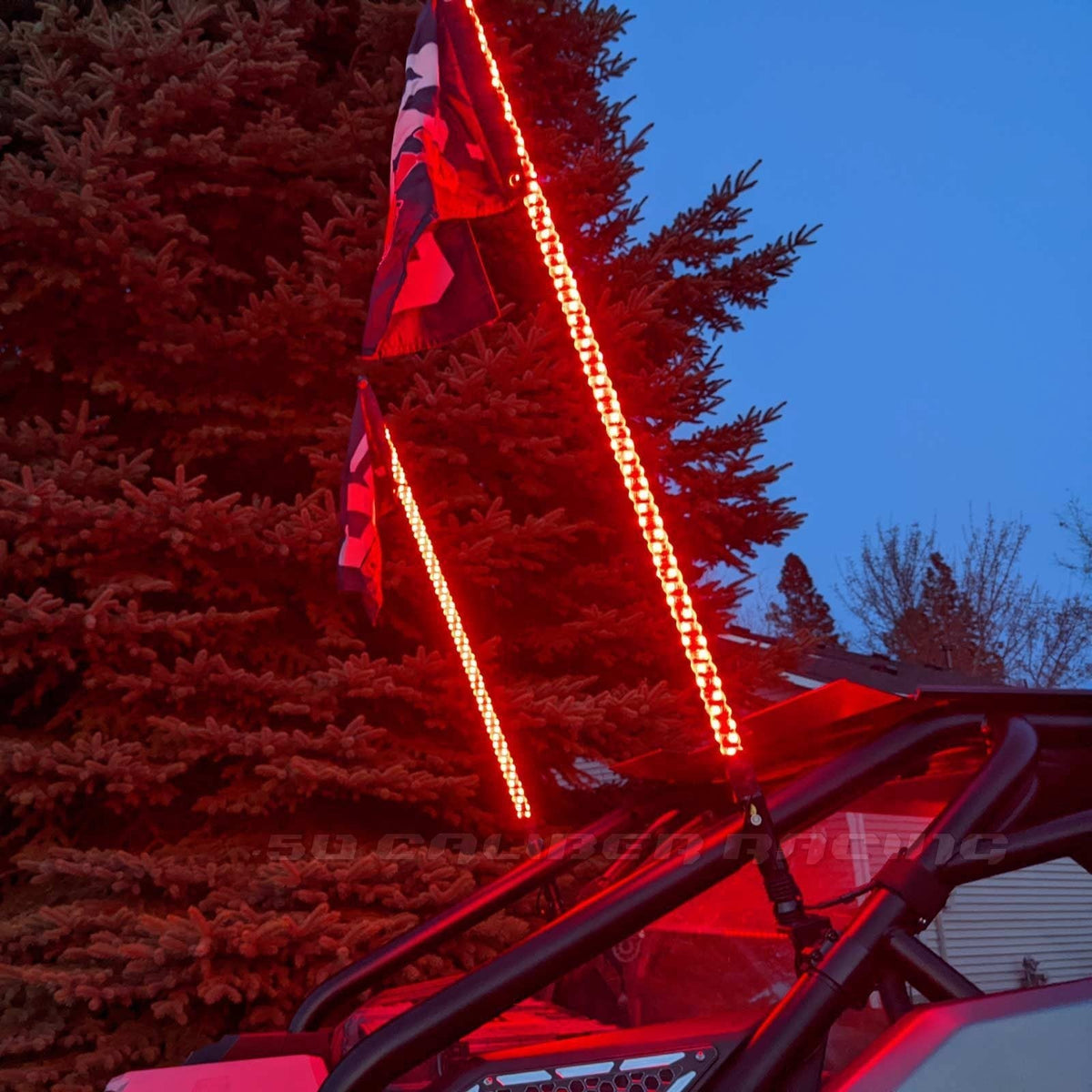 PAIR of 50 Cal Spiral LED Lighted Whips with Bluetooth App Control - 50 Caliber Racing image 7