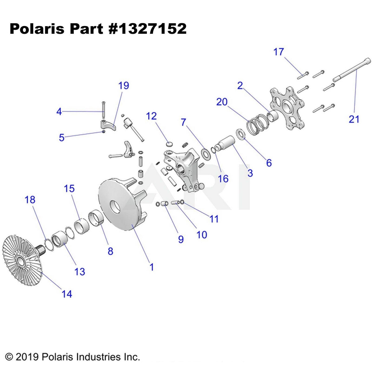 50 Caliber Racing OEM Polaris Primary Clutch for RZR XP Turbo & Turbo S (2021 Only)