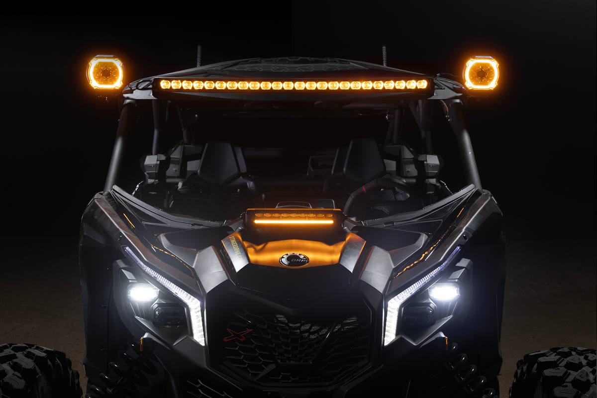 HEXCORE Universal 10" Straight LED Light Bar, Flood Beam with Amber & White Position Light | STL10LB