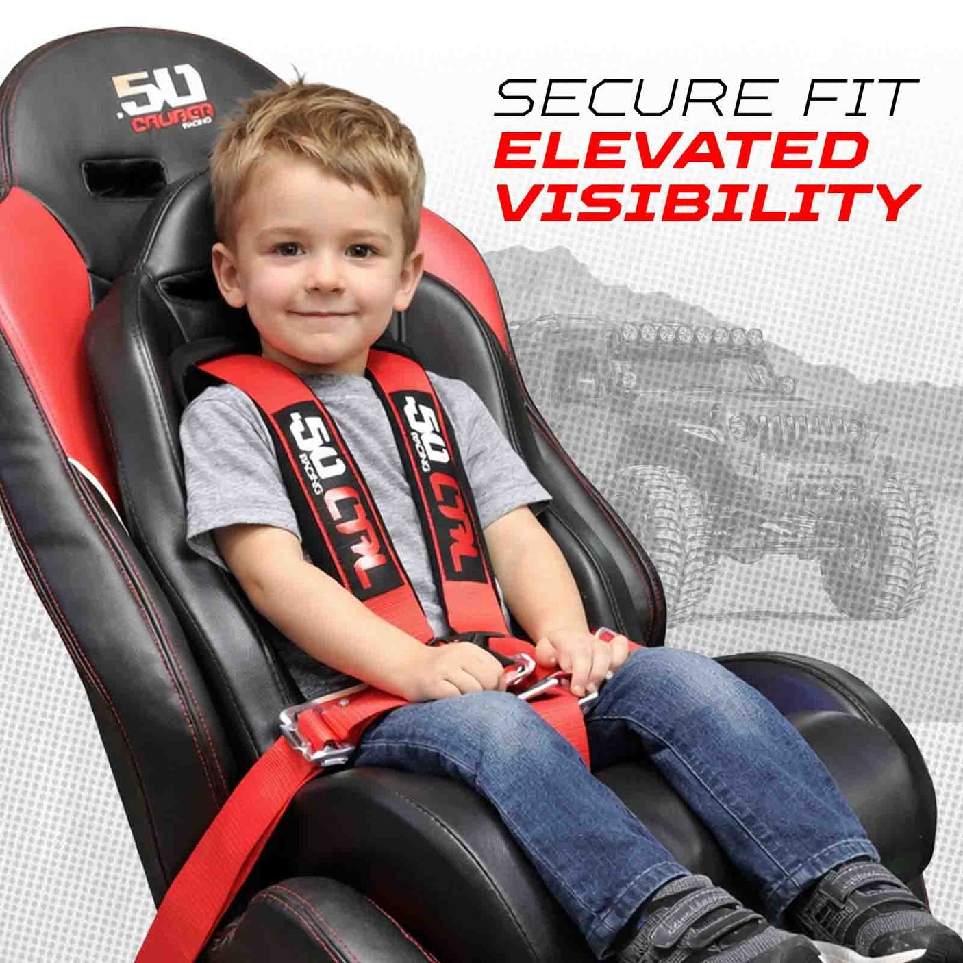 50 Caliber Racing Off-Road Child Mini Bucket Booster Seat