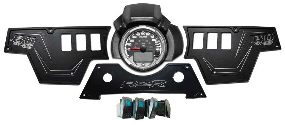 3-Piece Billet Aluminum Dash Panel w/ 6 Switches for RZR XP 1000
