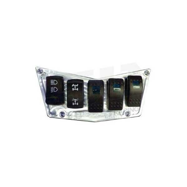 50 Caliber Racing 5-Switch Billet Aluminum Dash Panel for Polaris RZR