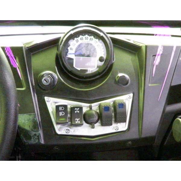 50 Caliber Racing 4-Switch Billet Aluminum Dash Panel for Polaris RZR