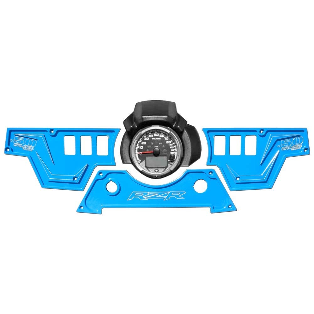 XP1000 3-Piece Billet Aluminum Dash Panel with 6 Switch Capacity - Blue