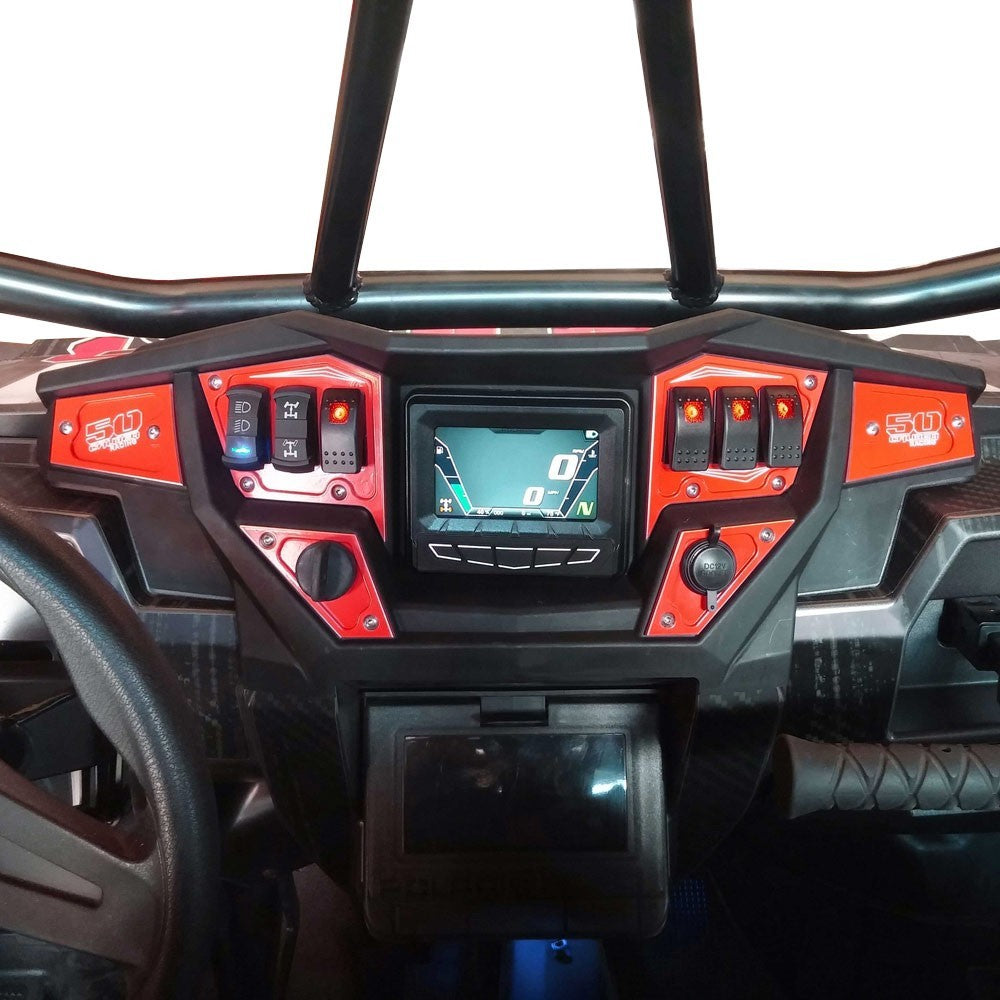 50 Caliber Racing RZR Dash Panel Digital GPS 6 Piece Kit