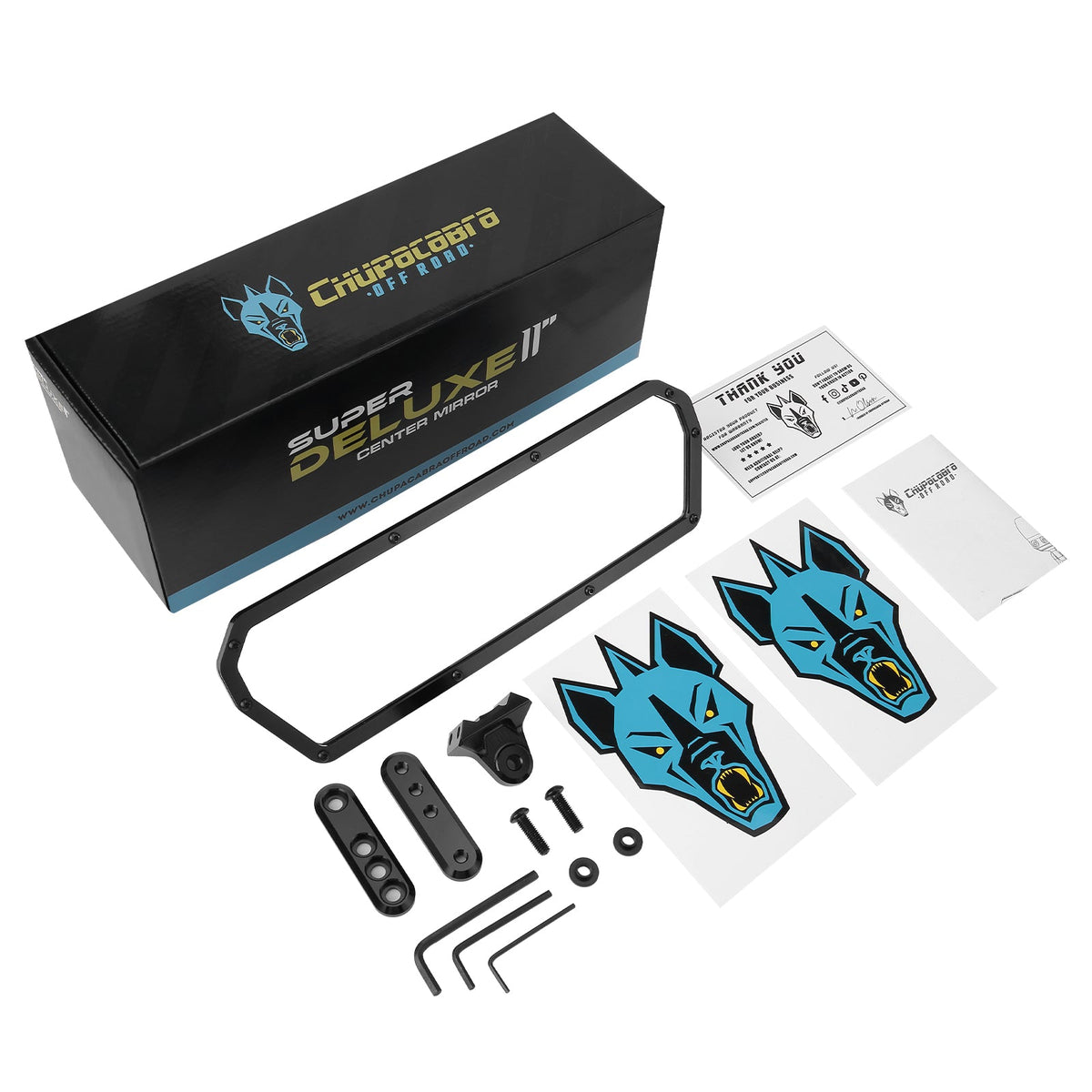 Super DELUXE 11” Offroad UTV Center Rearview Mirror - Wide Field of Vision + Adjustable Dual Mounting (2024)