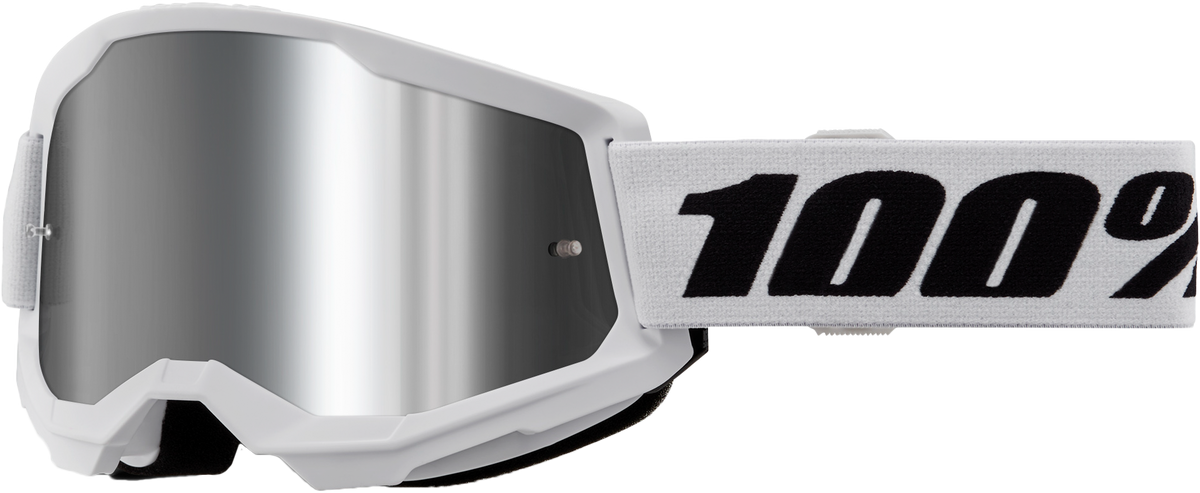 100% Strata 2 Goggles - White Mirror Silver Lens