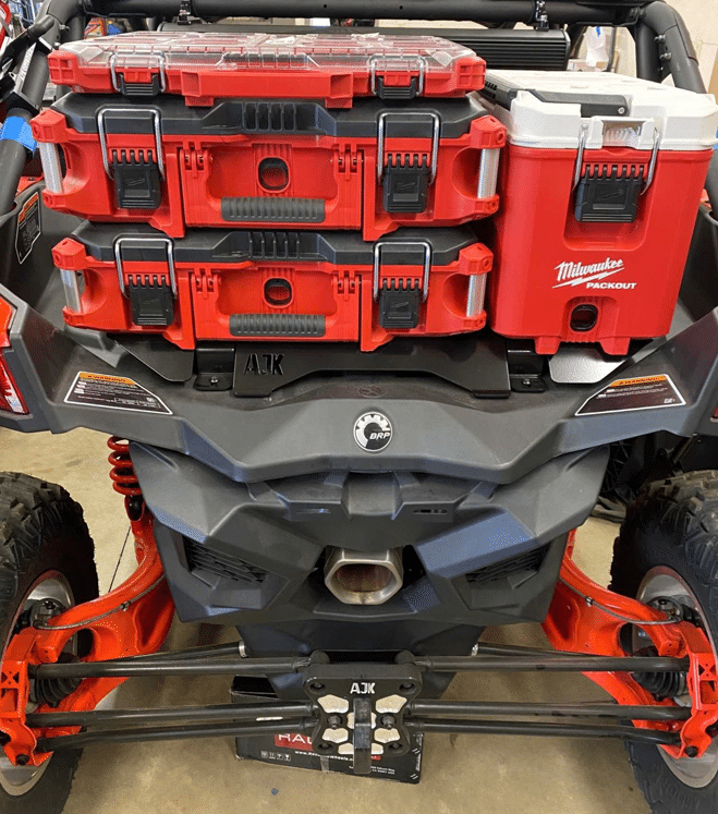 Photo of Can-Am X3 Milwaukee Packout Mount 1.5 by AJK Offroad - Premium for UTVs / Side by Sides