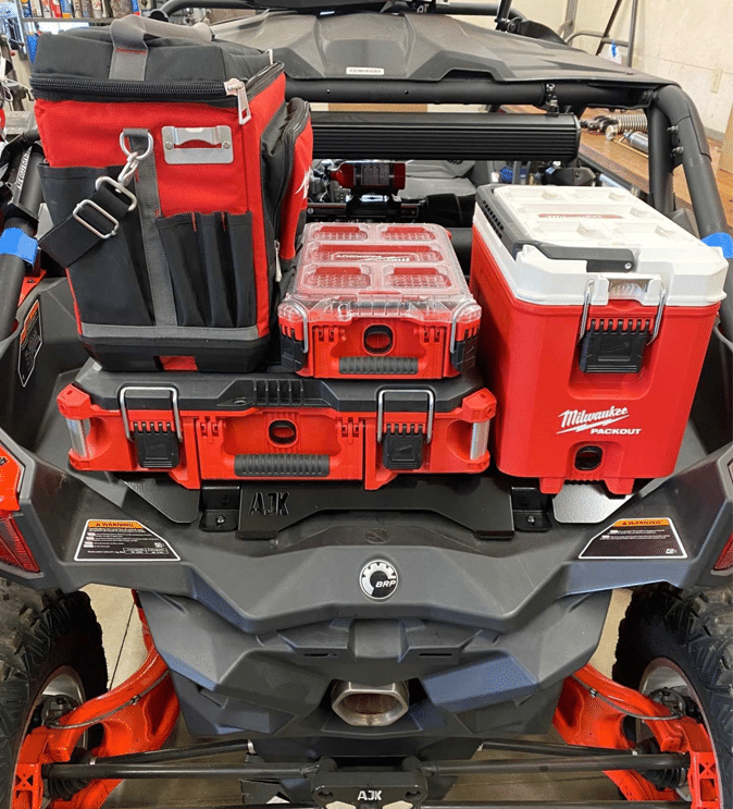 Photo of Can-Am X3 Milwaukee Packout Mount 1.5 by AJK Offroad - Premium for UTVs / Side by Sides