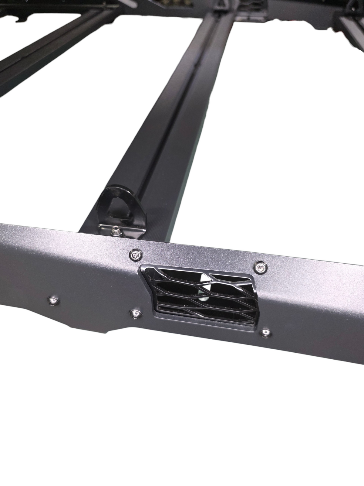 2024+ Polaris Xpedition ADV5 4-Seat Roof Rack center latch detail — Elektric Offroad