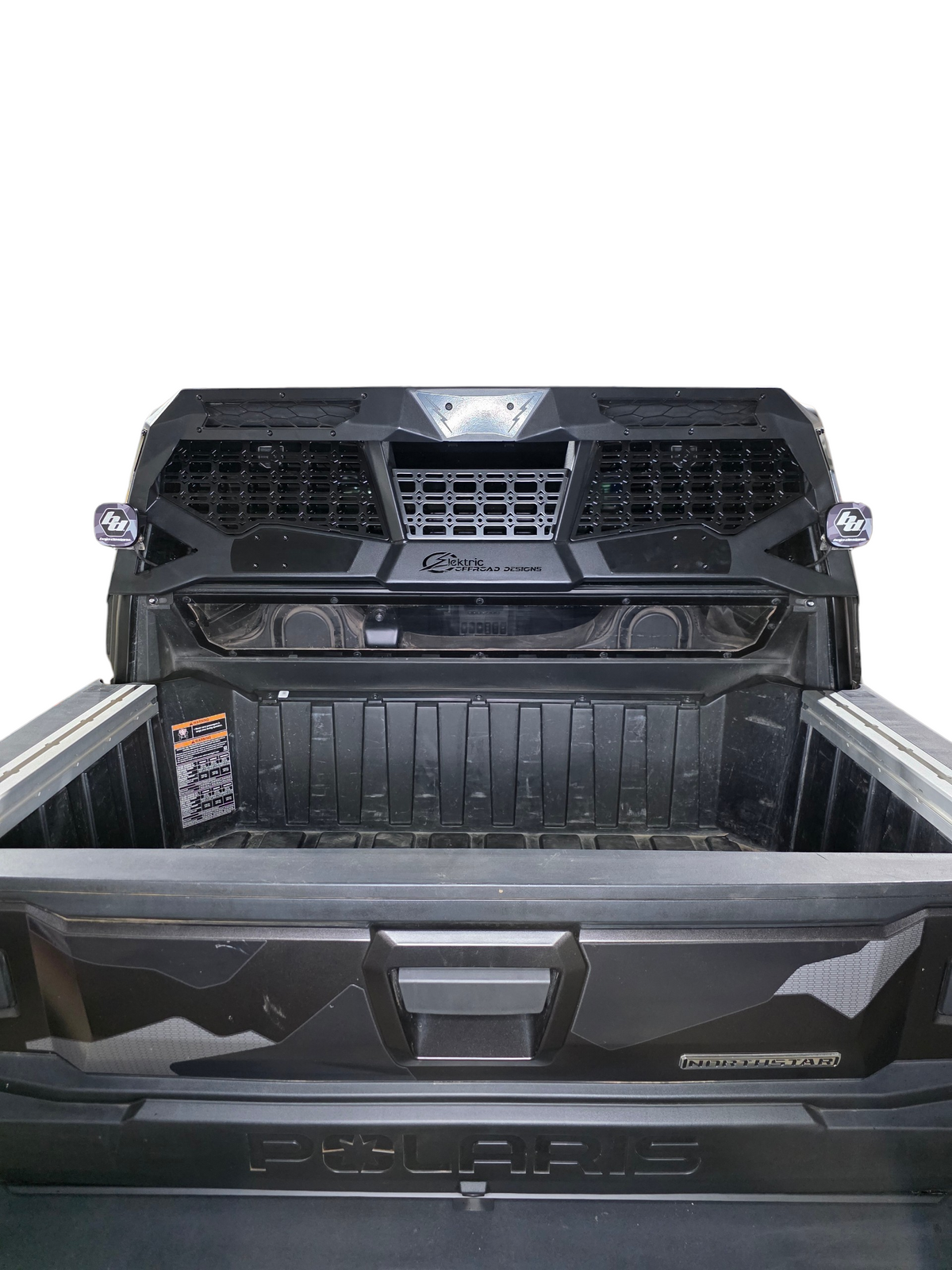 2024+ Polaris Xpedition XP Headache Rack rear view installed — Elektric Offroad