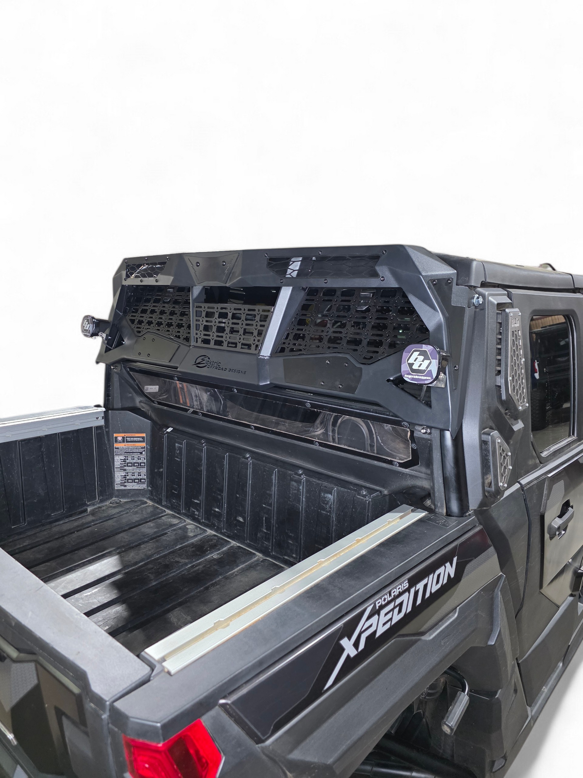 2024+ Polaris Xpedition XP Headache Rack rack installed close-up — Elektric Offroad