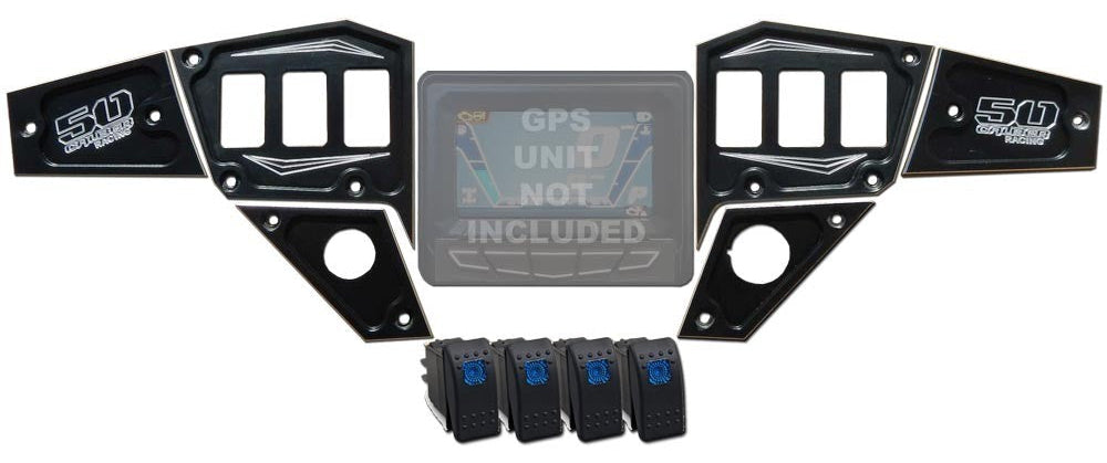 50 Caliber Racing RZR Dash Panel Digital GPS 6 Piece with Switches
