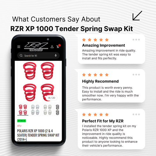 Photo of Polaris RZR XP 1000 (2 & 4 Seater) Tender Spring Swap Kit (2014+) by All Thingz UTV - Premium Tender Springs for UTVs / Side by Sides