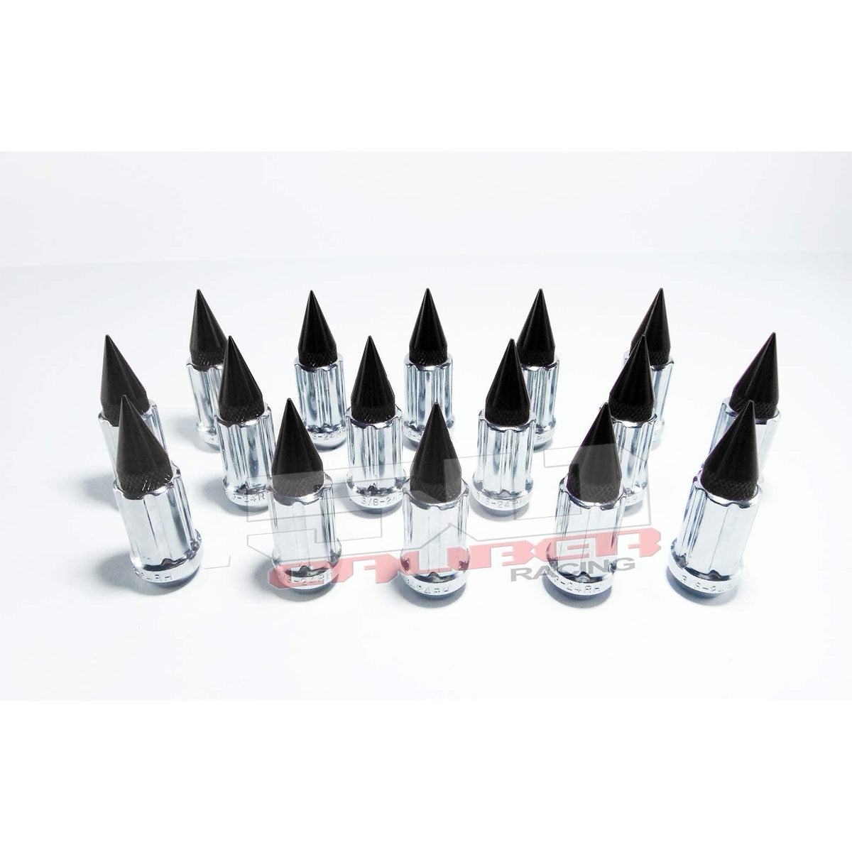 3/8 x 24 Chrome Spiked Lug Nuts - 16 Pack