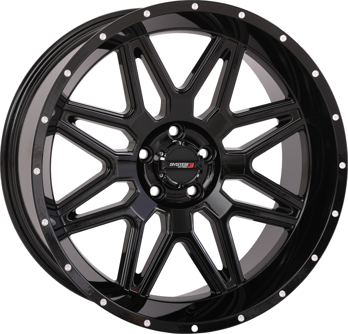 Photo of SYSTEM 3 ST7 WHEEL 20X9 5+4 (0MM) 5/4.5 GLOSS BLACK by SYSTEM 3 - Premium Wheels for UTVs / Side by Sides