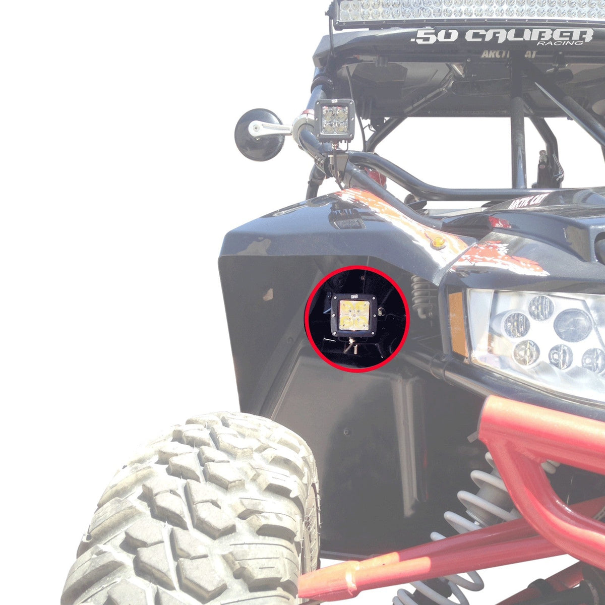 Fender Well LED Pod Mount Brackets for Arctic Cat Wildcat - 50 Caliber Racing