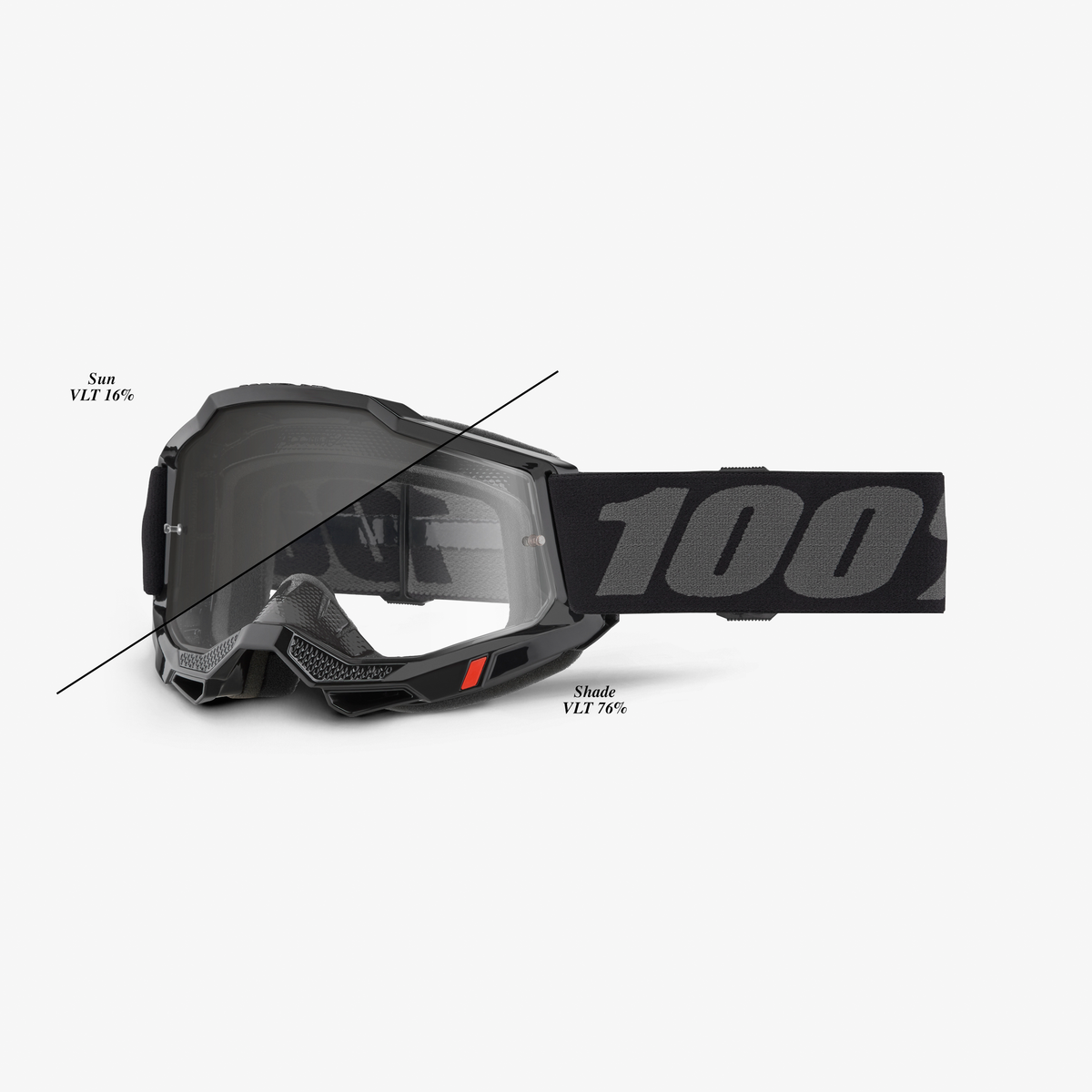 100% Accuri 2 Woods Goggles - Black Clear/Smoke Photochromatic
