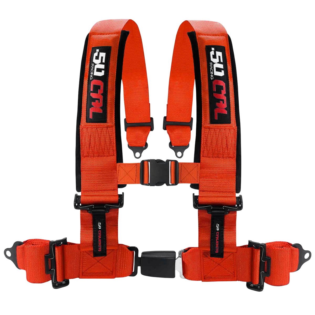 50 Caliber Racing push-button harness - 3 Inch / Orange - product photo