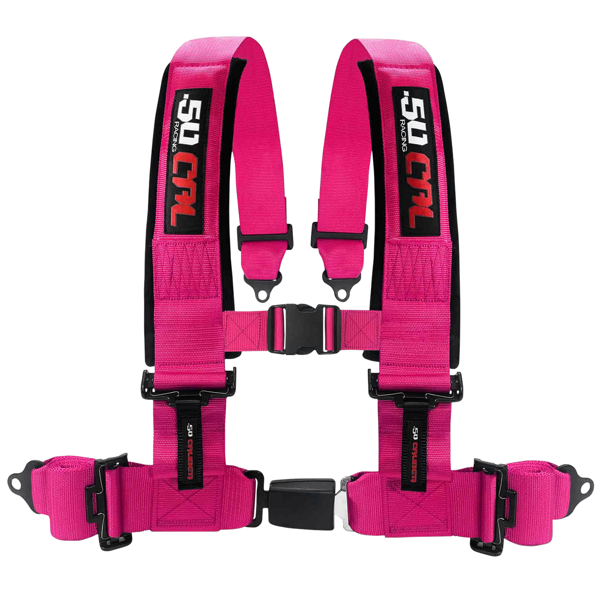 50 Caliber Racing push-button harness - 3 Inch / Pink - product photo