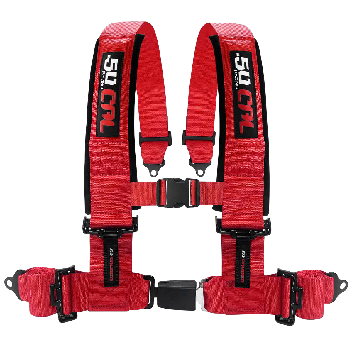 50 Caliber Racing push-button harness - 3 Inch / Red - product photo