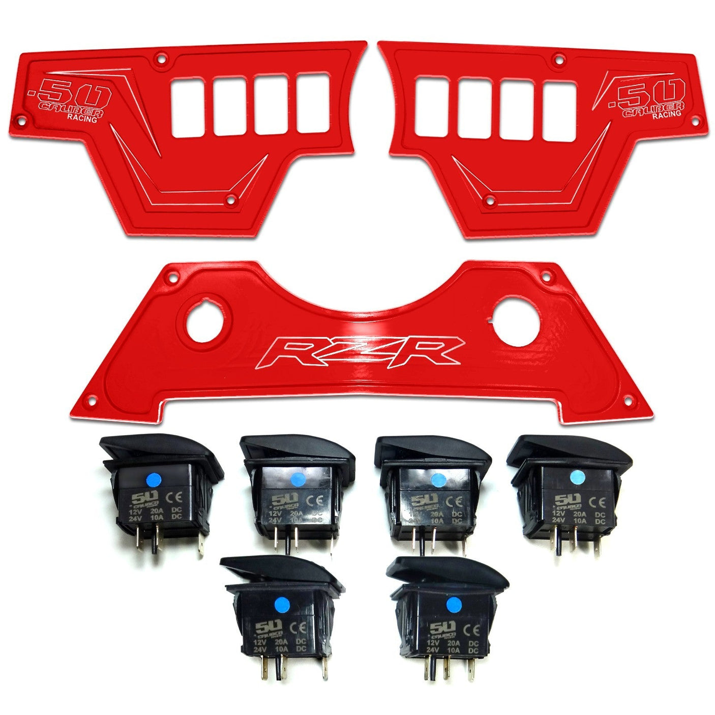 50 Caliber Racing RZR XP1000 8-Switch Billet Aluminum Dash Panel