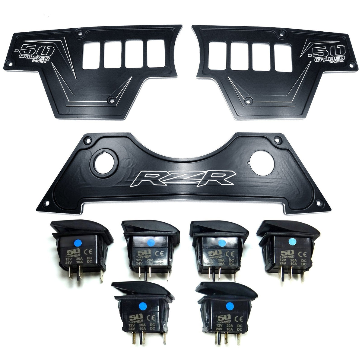 50 Caliber Racing RZR XP1000 8-Switch Billet Aluminum Dash Panel