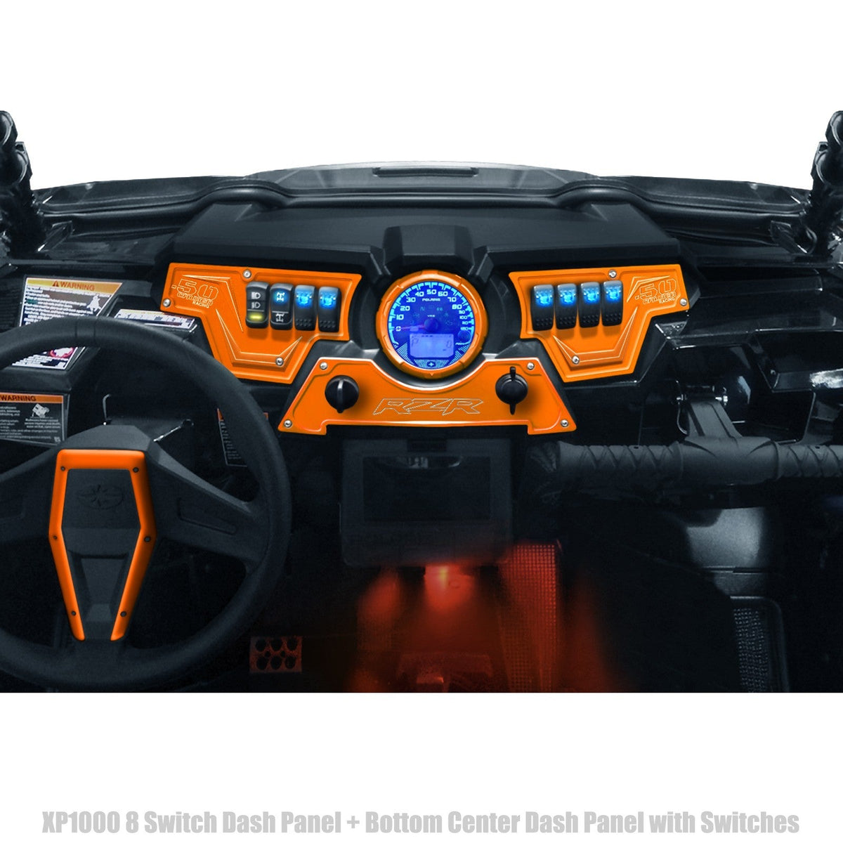 50 Caliber Racing RZR XP1000 8-Switch Billet Aluminum Dash Panel