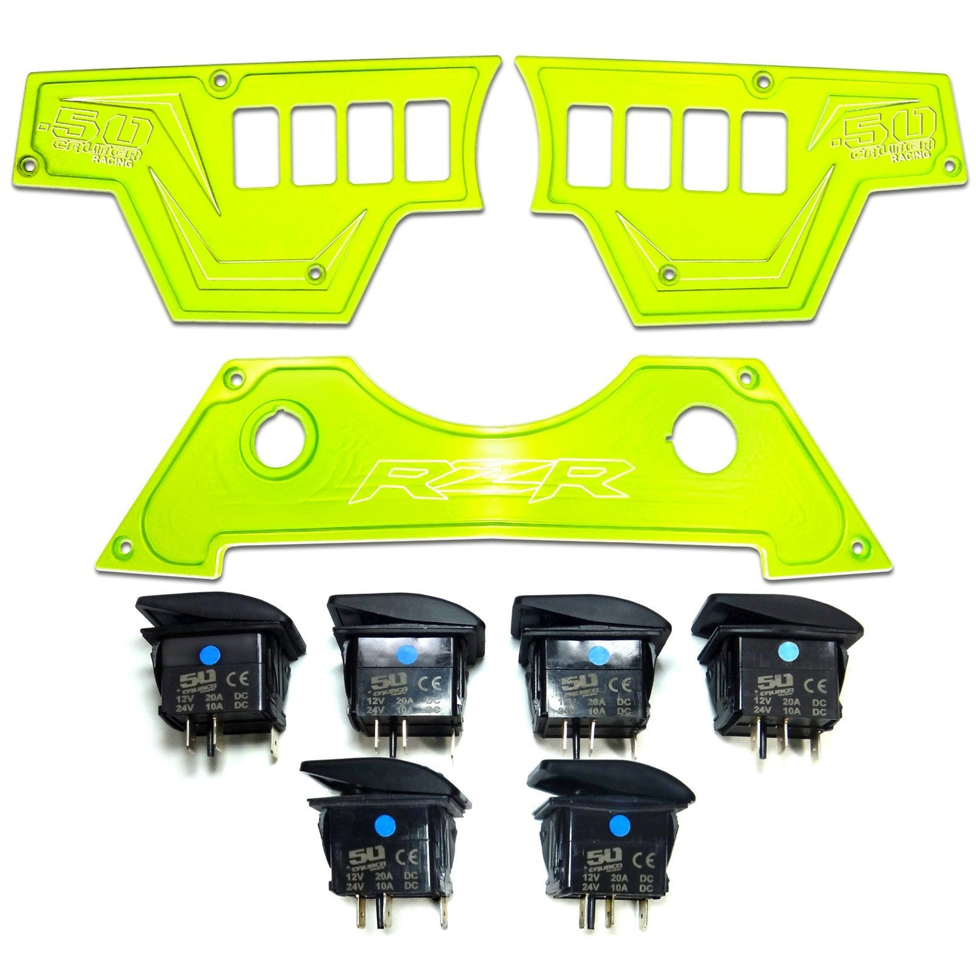 50 Caliber Racing RZR XP1000 8-Switch Billet Aluminum Dash Panel