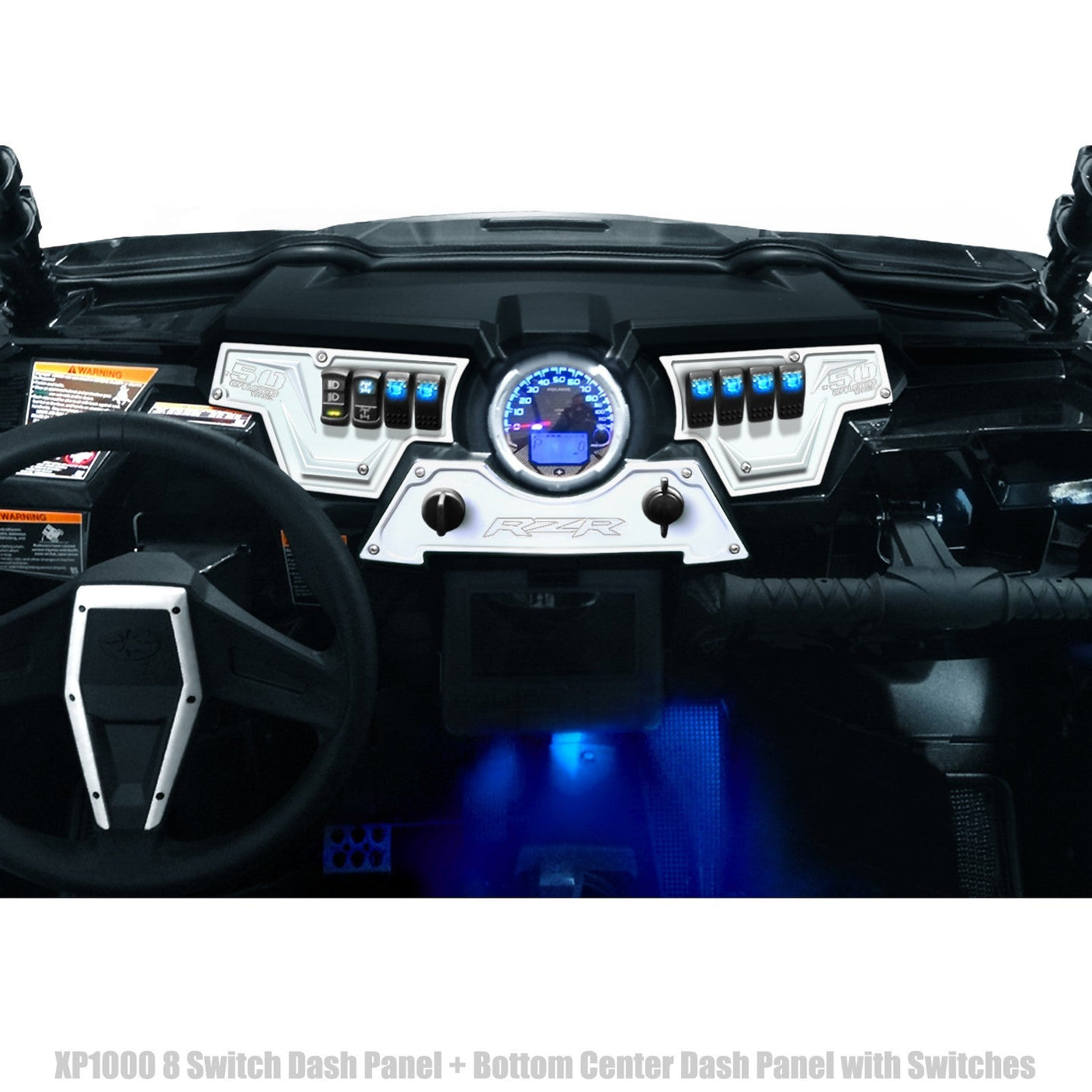 50 Caliber Racing RZR XP1000 8-Switch Billet Aluminum Dash Panel