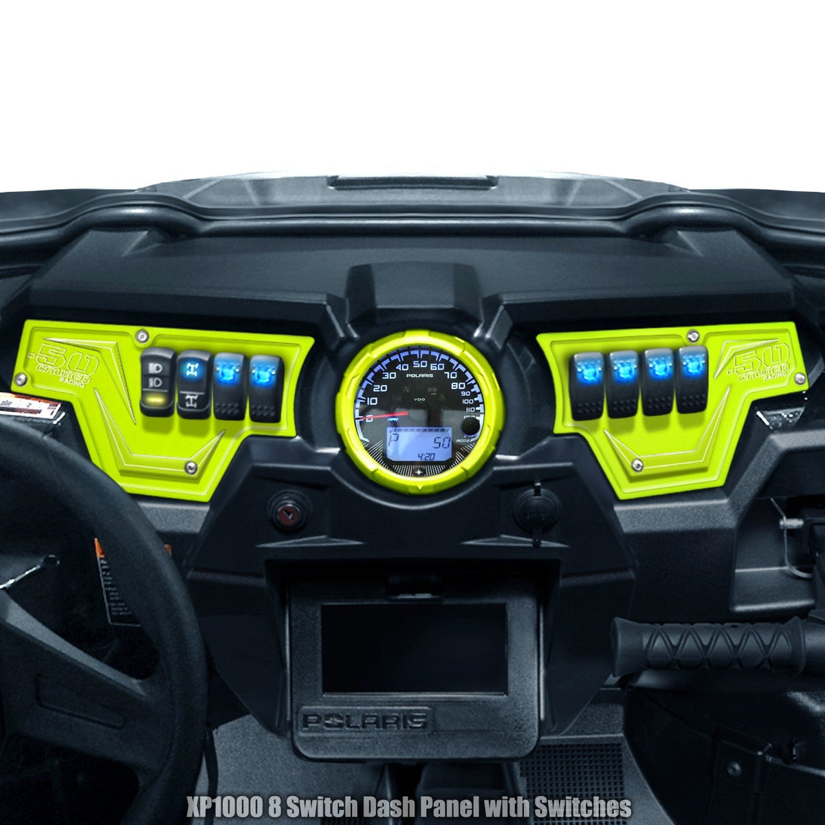 50 Caliber Racing RZR XP1000 8-Switch Billet Aluminum Dash Panel