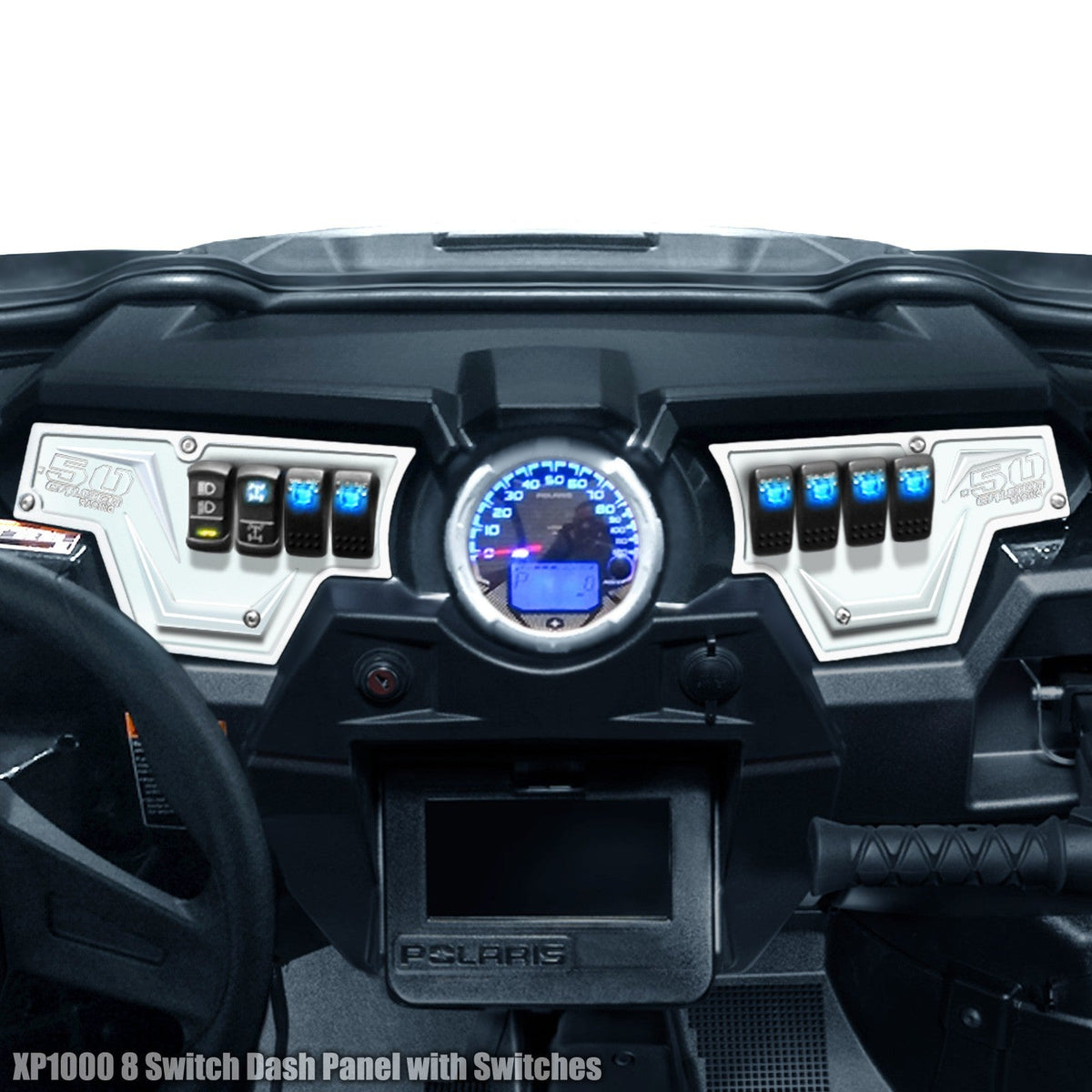 50 Caliber Racing RZR XP1000 8-Switch Billet Aluminum Dash Panel