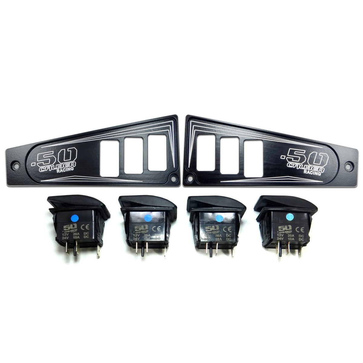 50 Caliber Racing Polaris RZR XP1000 Ride Command 6-Switch CNC Billet Dash Panel - Multiple Colors + Optional Switches (