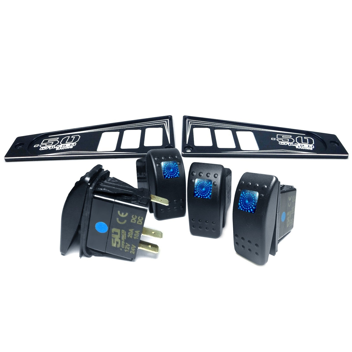 50 Caliber Racing Polaris RZR XP1000 Ride Command 6-Switch CNC Billet Dash Panel - Multiple Colors + Optional Switches (