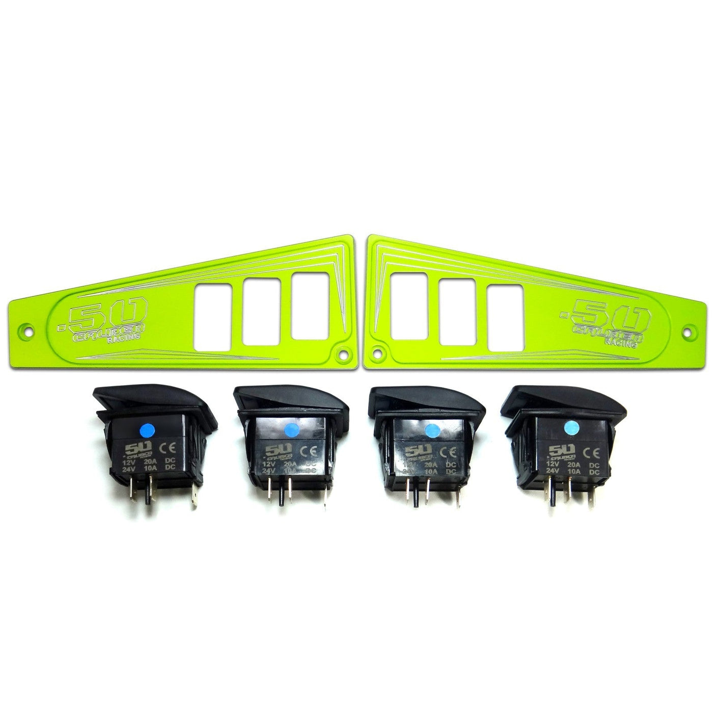 50 Caliber Racing Polaris RZR XP1000 Ride Command 6-Switch CNC Billet Dash Panel - Multiple Colors + Optional Switches (