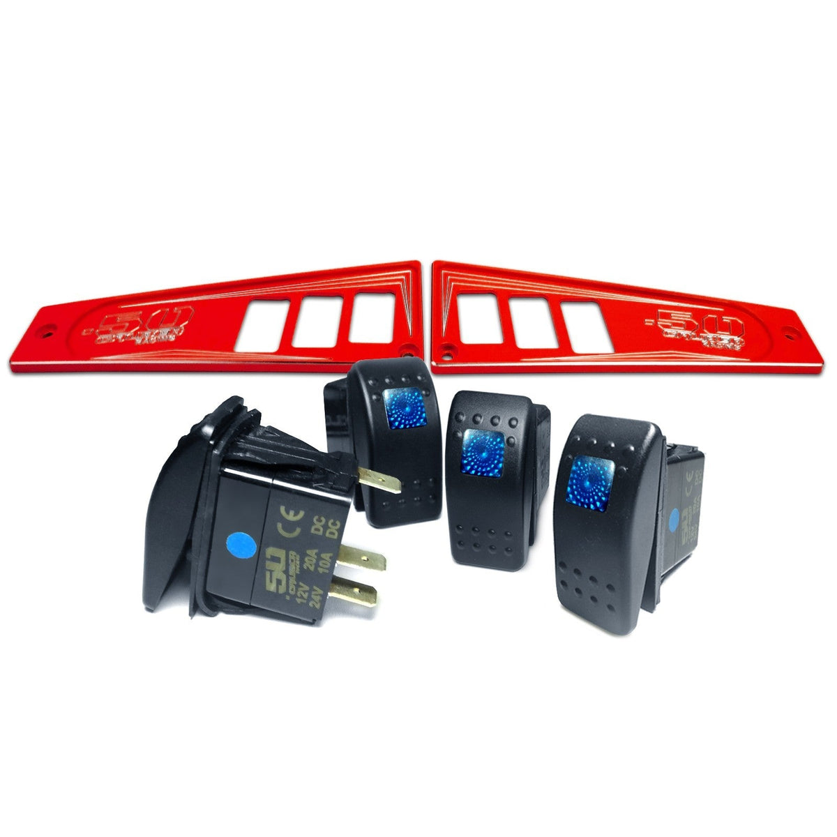 Polaris RZR XP1000 Ride Command 6-Switch CNC Billet Dash Panel - Multiple Colors + Optional Switches (2017+)