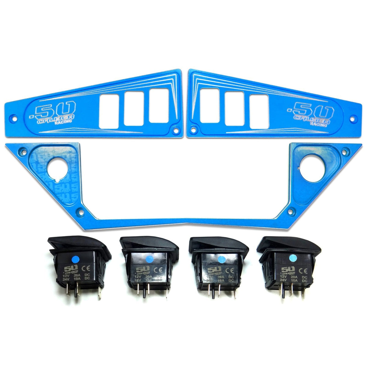 Polaris RZR XP1000 Ride Command 6-Switch CNC Billet Dash Panel - Multiple Colors + Optional Switches (2017+)