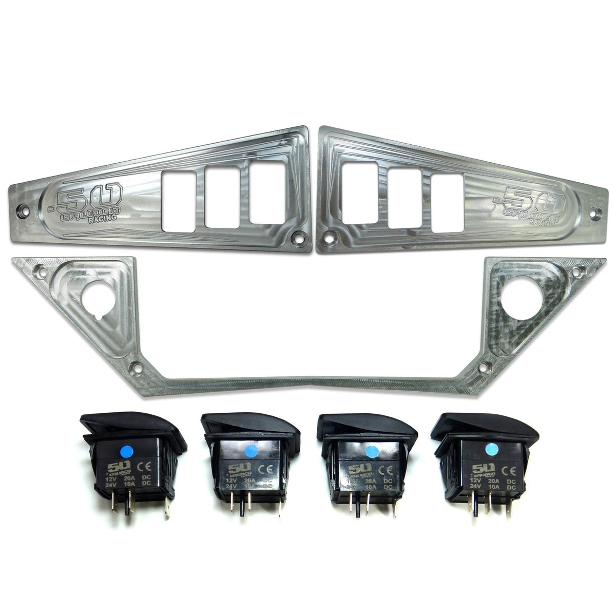 Polaris RZR XP1000 Ride Command 6-Switch CNC Billet Dash Panel - Multiple Colors + Optional Switches (2017+)