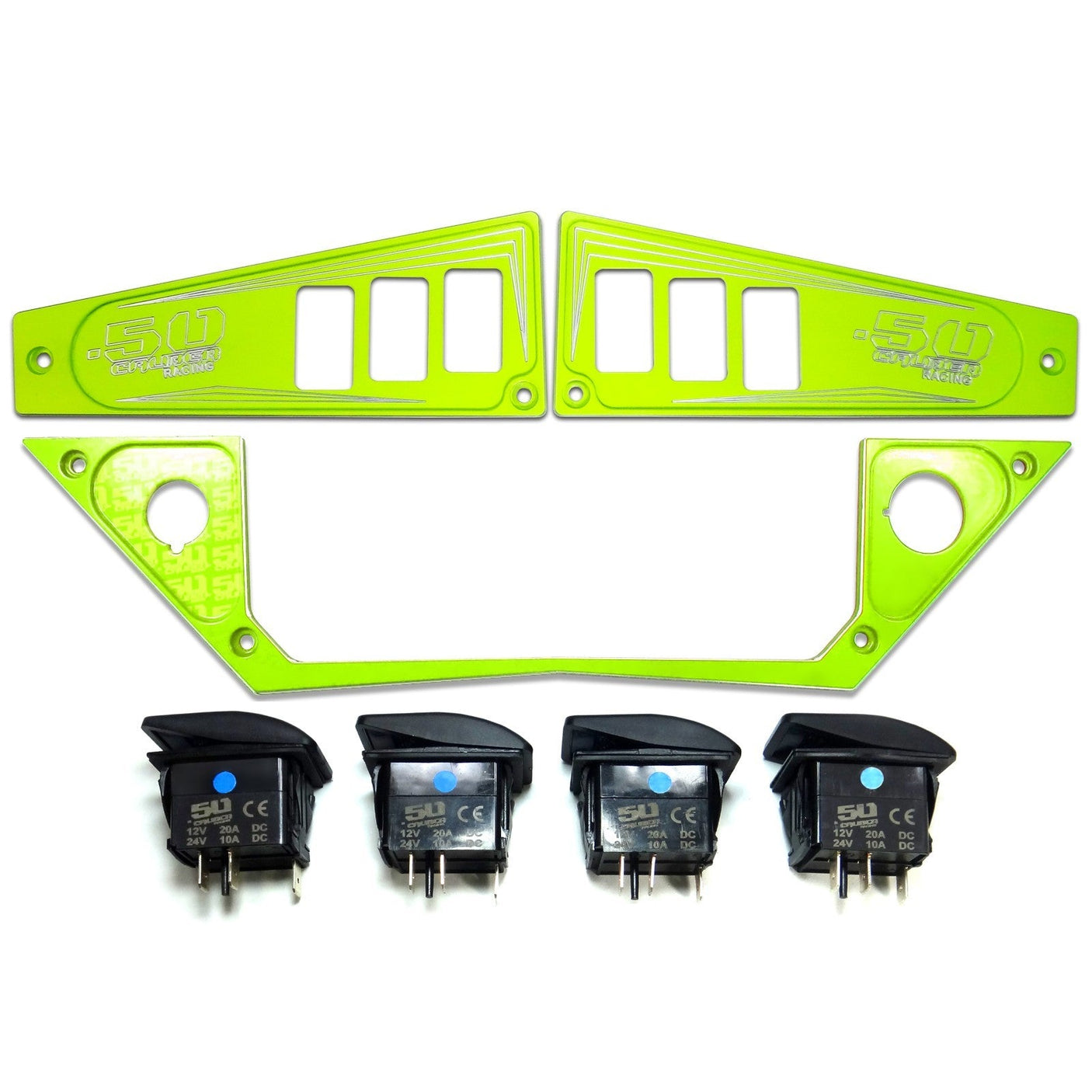 Polaris RZR XP1000 Ride Command 6-Switch CNC Billet Dash Panel - Multiple Colors + Optional Switches (2017+)