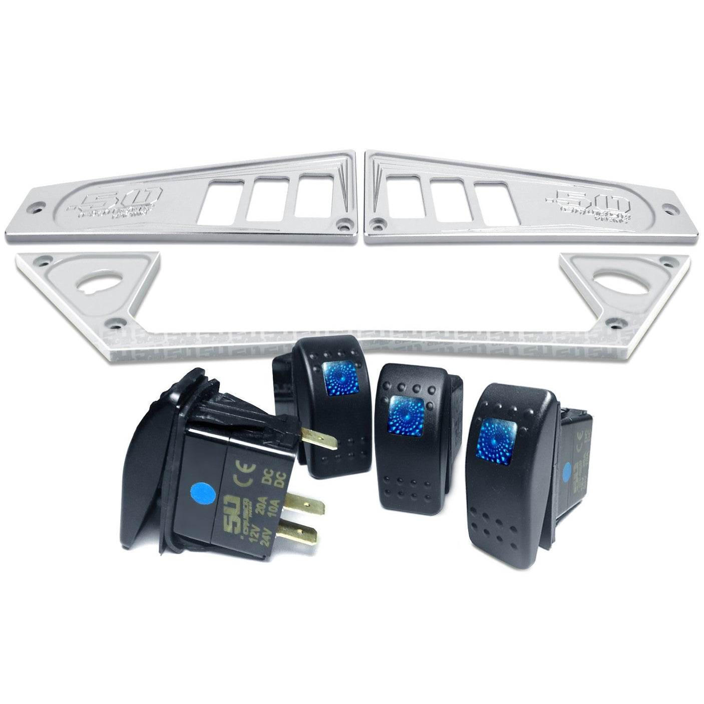 Polaris RZR XP1000 Ride Command 6-Switch CNC Billet Dash Panel - Multiple Colors + Optional Switches (2017+)