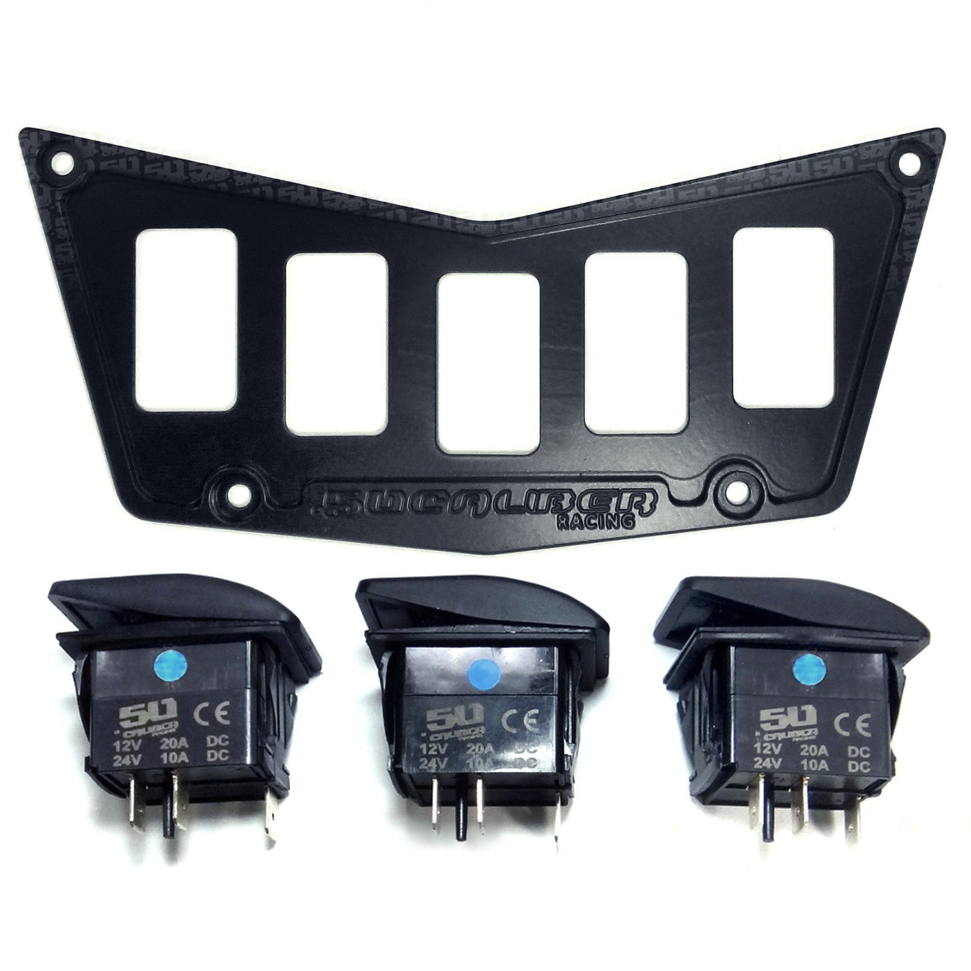 50 Caliber Racing 5 Switch Dash Panel Black - RZR 570, 800, XP 900