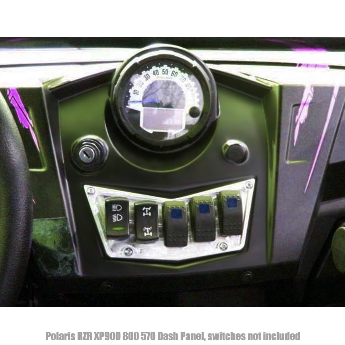 50 Caliber Racing 5 Switch Dash Panel Black - RZR 570, 800, XP 900