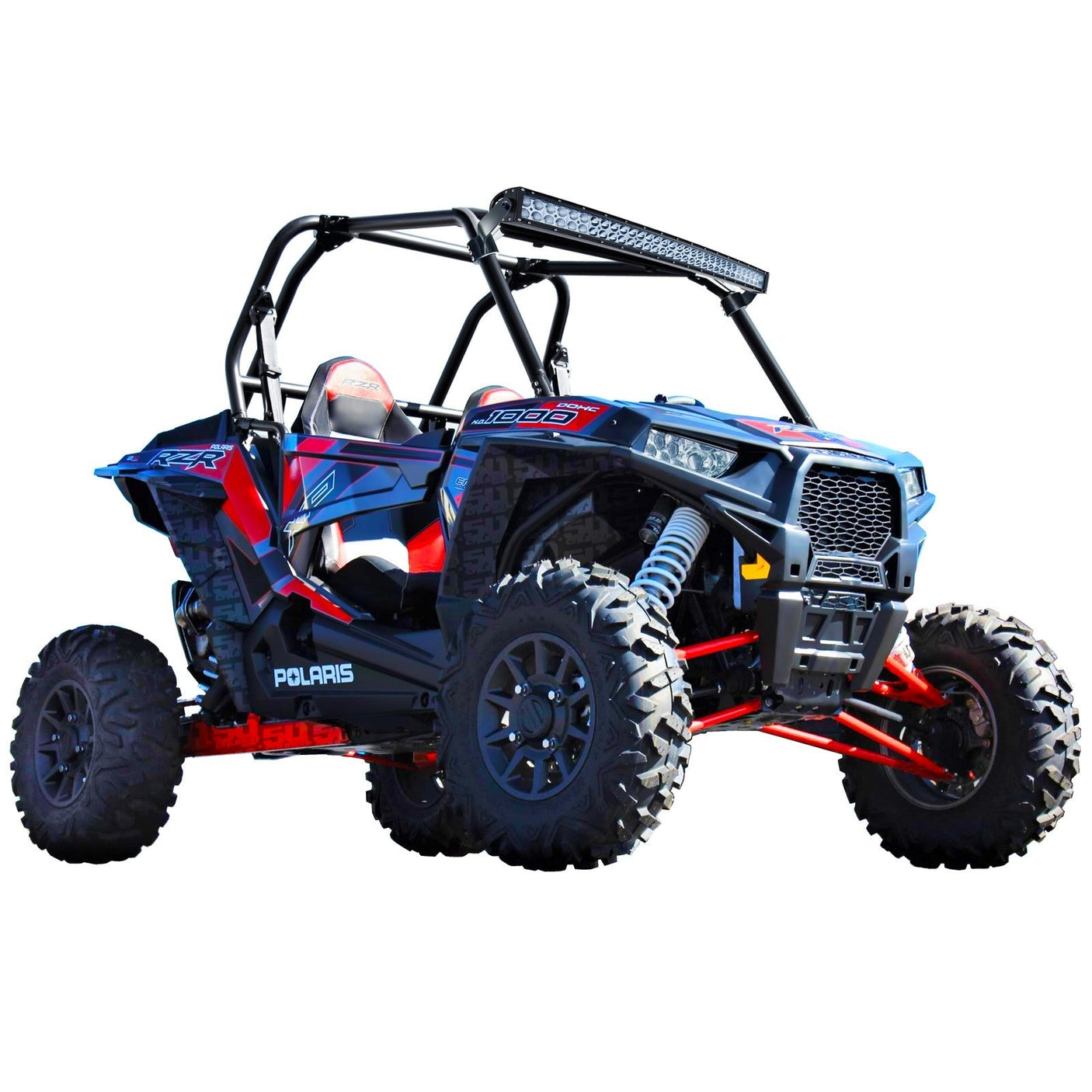 50 Caliber Racing Polaris RZR XP1000 & S900 40" Radius Light Bar Brow Mount Brackets - 1/8" Steel + Lifetime Warranty (2
