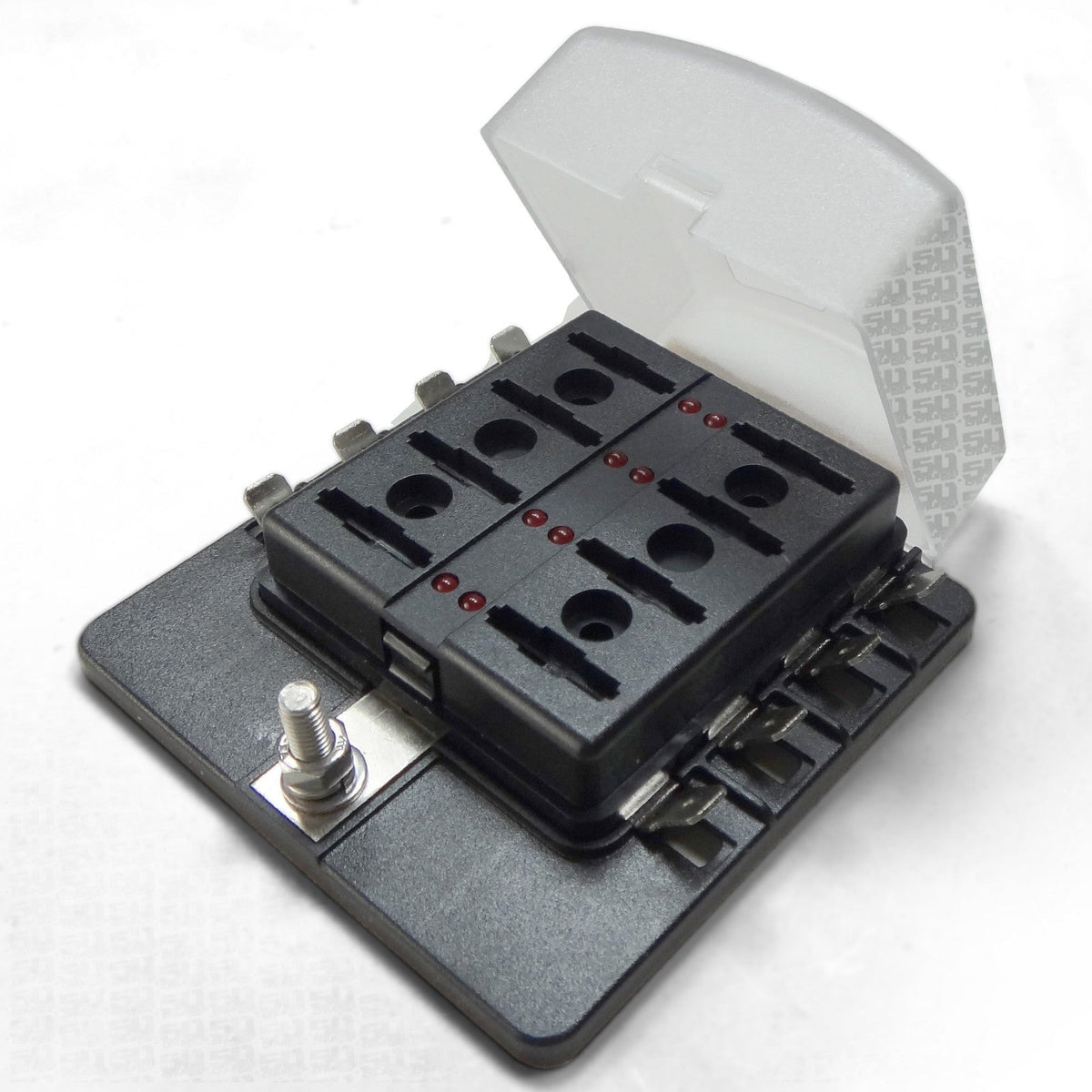 50 Caliber Racing 8 Way Standard LED Circuit Blade Fuse Box