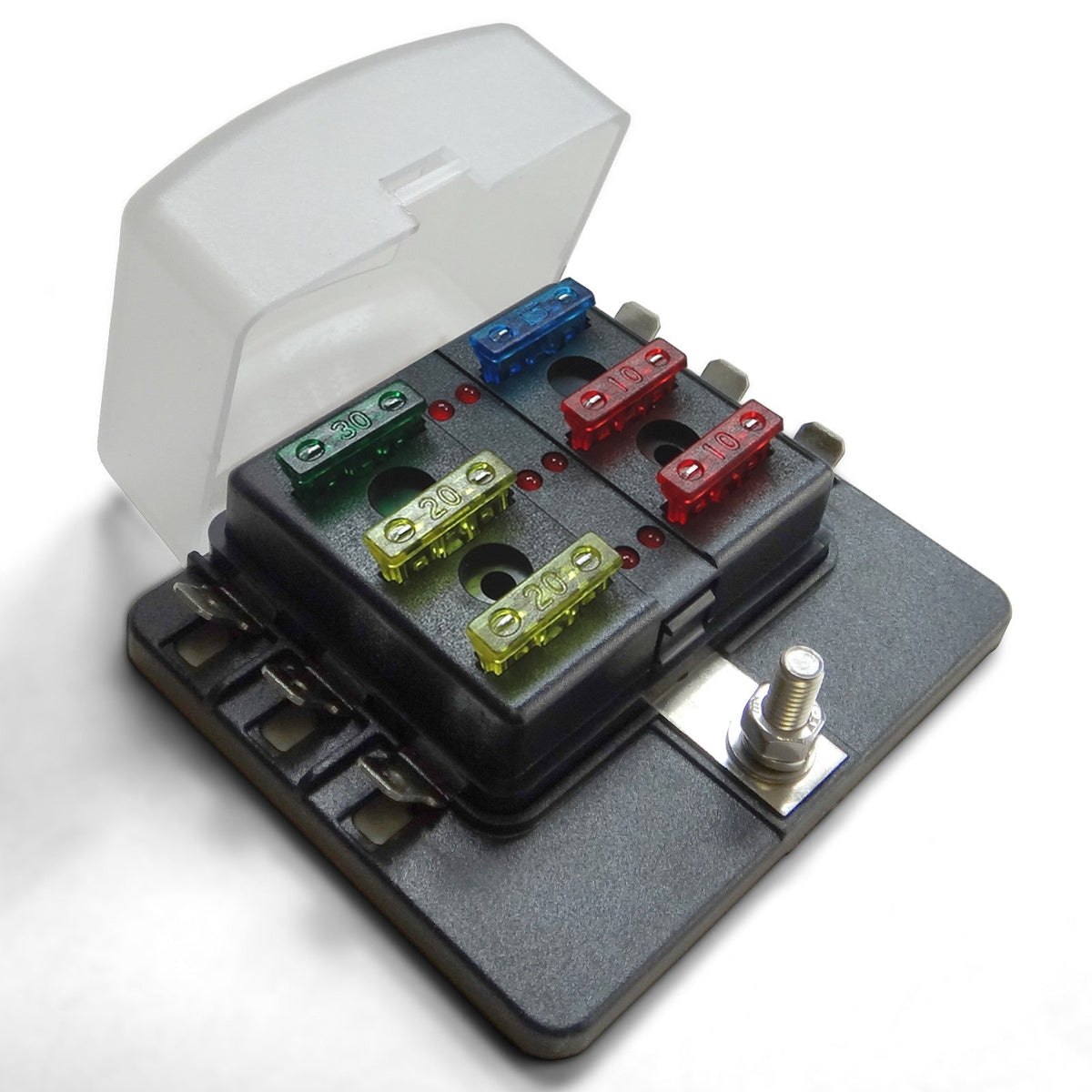 50 Caliber Racing 12v 6 Piece Fuse power block aka power panel
