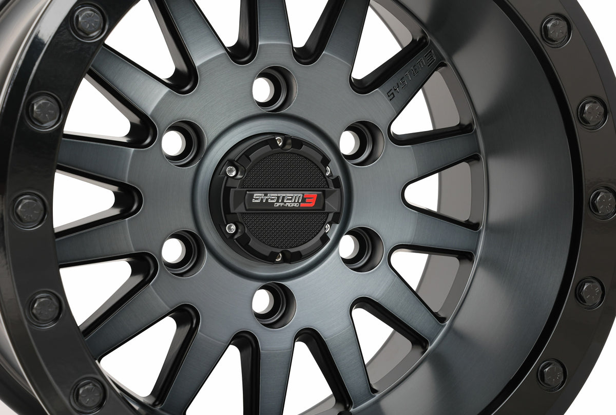 Photo of SYSTEM 3 SB8 WHEEL 15X10 5+5 (0MM) 6/5.5 MATTE BRUSHED GREY by SYSTEM 3 - Premium Wheels for UTVs / Side by Sides