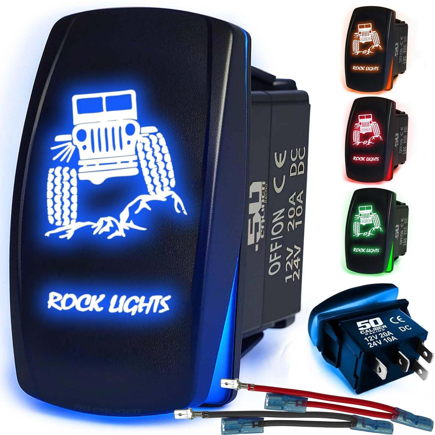 Waterproof Funny Rocker Switch - 12V ON/Off, LED Backlit with Custom Etched Design | R1 Industries